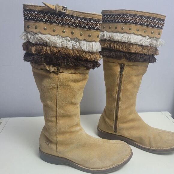 UGG 'Kiera' knee-high boots in tan suede size 8.5 - Picture 12 of 16